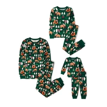Family Matching Holiday Pajama Sets - Cotton Woodland Animals