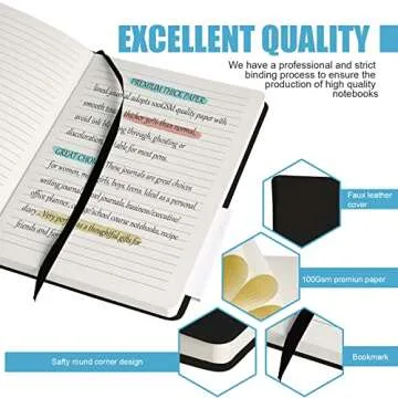 EMOMAS Lined Journal Notebooks - 3 Pack, 160 Pages