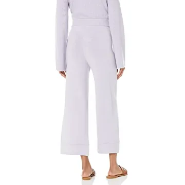 The Drop Women's Bernadette Cropped Sweater Pant in Dusty Purple
