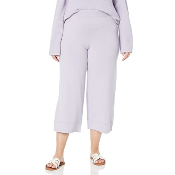 The Drop Women's Bernadette Cropped Sweater Pant in Dusty Purple