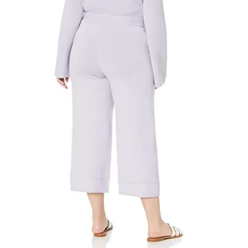 The Drop Women's Bernadette Cropped Sweater Pant in Dusty Purple