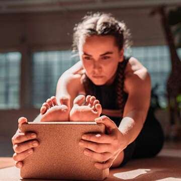 42 Birds 100% Recycled Cork Yoga Block, Sustainable, Eco-Friendly, Non-Slip, Handstand Blocks, Non-Toxic, All-Natural, Premium Cork, Self-Cleaning, 9" x 6" x 4" -1% for The Planet