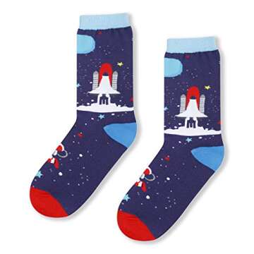 Novelty Space Crew Socks for Men – Fun Astronaut Design