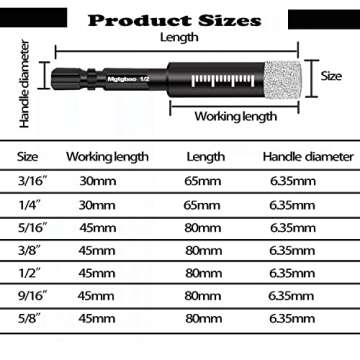 Mgtgbao 7PCS Dry Diamond Drill Bits Set, Core Drill bit for Granite Marble Tile Ceramic Stone Glass ...