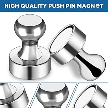 LOVIMAG 12Pcs Fridge Magnets Push Pins, Refrigerator Magnets for Kitchen,Fridge Magnets Adult, Small Push Pin Magnets for Whiteboard, Fridge, Office, Classroom and Map Magnets