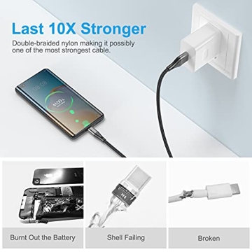 Premium 10ft HALIHALL USB Type C Charging Cables