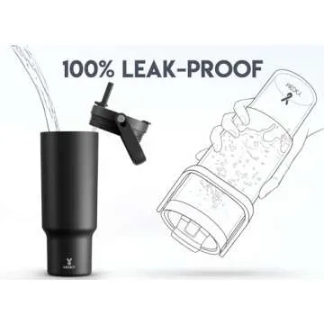 Meoky 40 oz Tumbler - Leak Proof, Fits Car Cup Holders