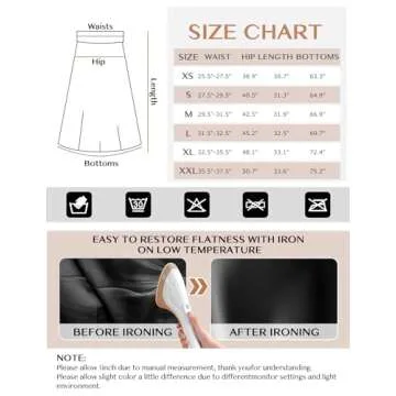 Satin Skirts for Women Trendy, High Waisted Womens Skirts Midi Long Length, Elegant Zipper Flared Elastic A-line Silk Skirts (Black, L)