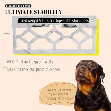 AVERYDAY Large Dog Bowls Elevated, 4 Height Adjustable Raised Dog Bowl Stand with 2 Stainless Steel Food and Water Bowls Set, Tall Dogs Feeding Station with Anti-Slip Base for Medium Large Breeds Dogs