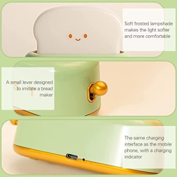 KAMEISHI Cute Kids Toast Lamp - Adjustable Night Light