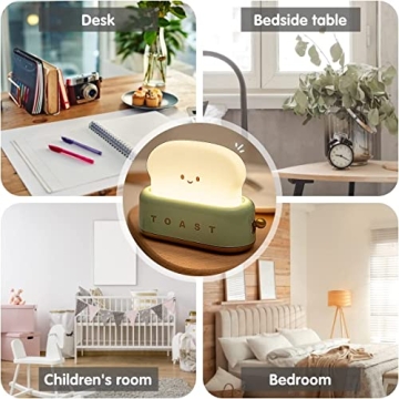 KAMEISHI Cute Kids Toast Lamp - Adjustable Night Light