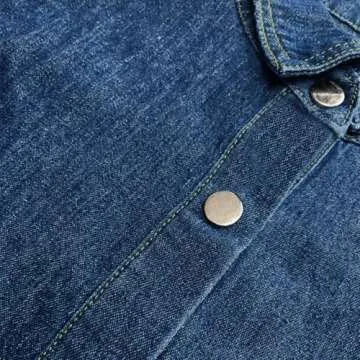 Jofemuho Women's Trendy Denim Maxi Shirt Dress with Split