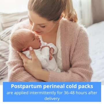 Medline Deluxe Perineal Cold Packs with Adhesive Strip, 4.5" x 14.25", Pack of 24, Ideal for Postpartum Perineal Care