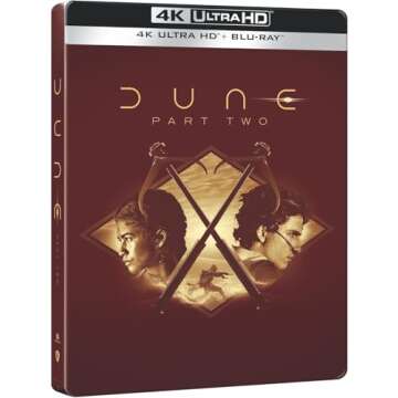 Dune: Part Two Limited Double SteelBook Collector's Edition, 4K Ultra HD + Blu-ray, Region Free, Limited 2,000 Copies
