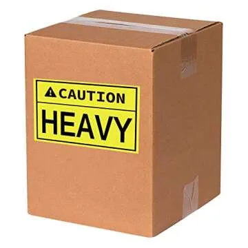 Caution Heavy Sticker, 2 x 3 inch Fluorescent Yellow Heavy Special Handling Shipping Pallet Label Stickers for Shipping and Packing （300Pcs Per Roll）