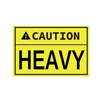 Caution Heavy Sticker, 2 x 3 inch Fluorescent Yellow Heavy Special Handling Shipping Pallet Label Stickers for Shipping and Packing （300Pcs Per Roll）
