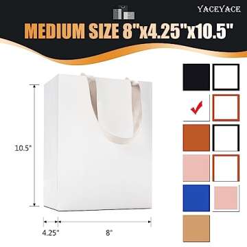 Elegant YACEYACE White Gift Bags - 20Pcs Kraft Bags