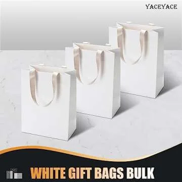 Elegant YACEYACE White Gift Bags - 20Pcs Kraft Bags