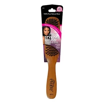 Evolve Boar Styling Brush - 100% Pure Boar Bristles for All Hair Types