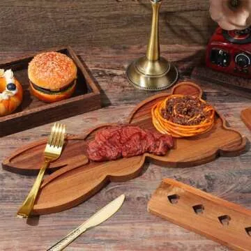 Geetery Bunny Shaped Acacia Wood Cutting Boards Set