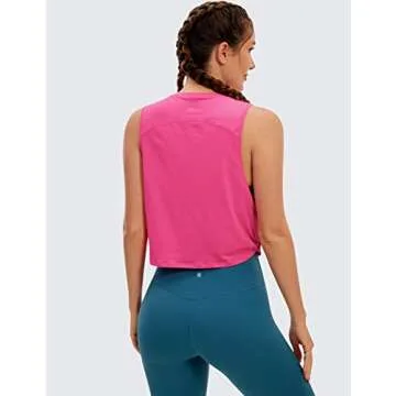 CRZ YOGA Women’s Soft Cropped Workout Tank Top