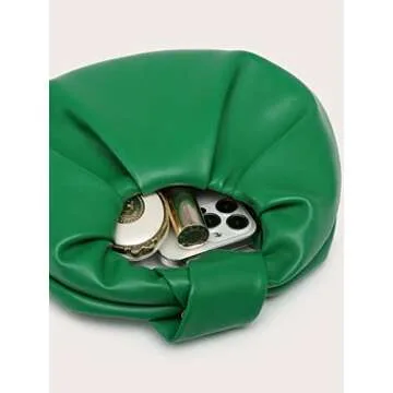 Stylish Verdusa Ruched Faux Leather Hobo Handbag Green