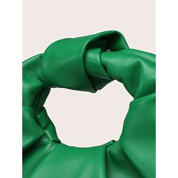 Stylish Verdusa Ruched Faux Leather Hobo Handbag Green