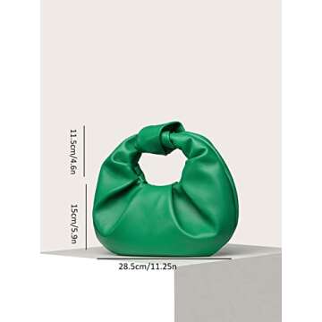 Stylish Verdusa Ruched Faux Leather Hobo Handbag Green