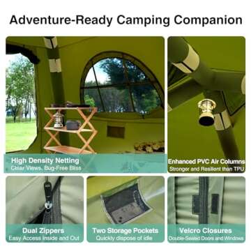 KNUO Waterproof Inflatable Camping Tent for 10