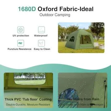 KNUO Waterproof Inflatable Camping Tent for 10