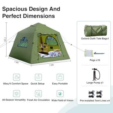 KNUO Waterproof Inflatable Camping Tent for 10