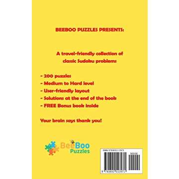 Sudoku Pocket Medium to Hard 200 Puzzles: Compact Size, Travel-Friendly Sudoku Puzzle Book with 200 Medium to Hard Problems and Solutions
