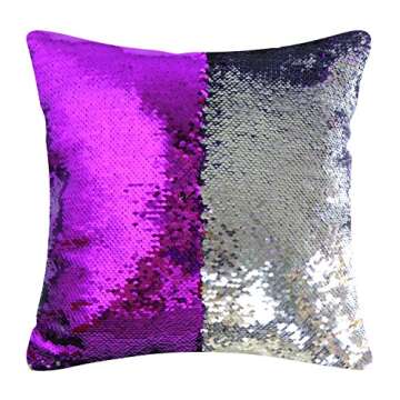 Icejazz Set of 4 Pillow Case Sequins Cushion Cover Reversible Mermaid Throw Pillow Cover for Couch Decoration