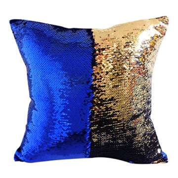 Icejazz Set of 4 Pillow Case Sequins Cushion Cover Reversible Mermaid Throw Pillow Cover for Couch Decoration