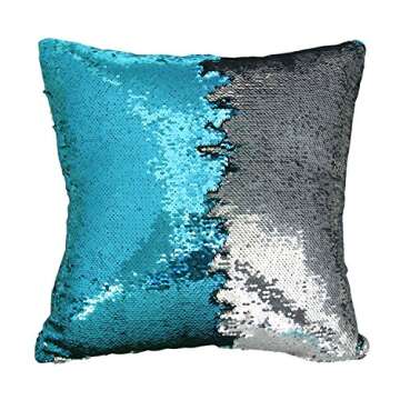 Icejazz Set of 4 Pillow Case Sequins Cushion Cover Reversible Mermaid Throw Pillow Cover for Couch Decoration
