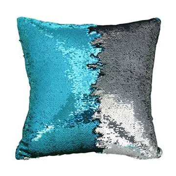 Icejazz Set of 4 Pillow Case Sequins Cushion Cover Reversible Mermaid Throw Pillow Cover for Couch Decoration