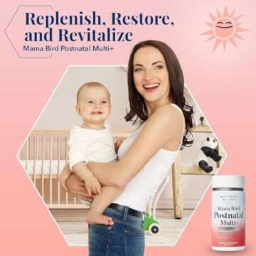 Best Nest Wellness Mama Bird Postnatal Vitamins for Breastfeeding and Postpartum, Whole Food Organic Blend, Methylated Vitamins, Vegan, Once Daily, 30 Ct