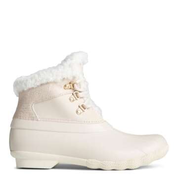 Sperry Ladies Footwear Women's Saltwater Alpine Leather Chelsea Boot, White, 8.5