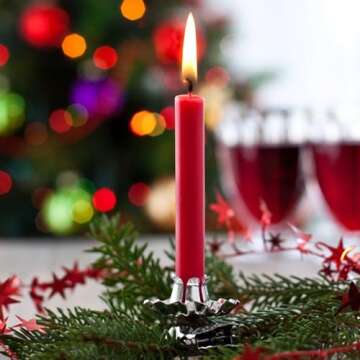 Brosay Christmas Tree Candle Clip Silver Candle Holders Clip Candlestick Holders Bulk Metal Candles Clips for Christmas Birthday Party 20 Pcs (Gold)