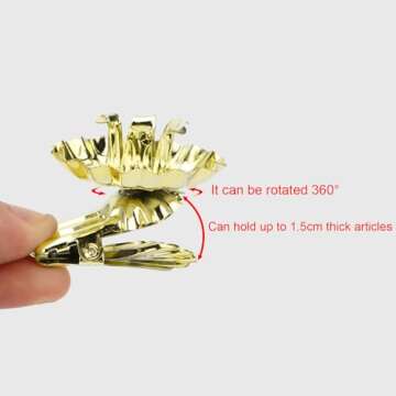 Brosay Christmas Tree Candle Clip Silver Candle Holders Clip Candlestick Holders Bulk Metal Candles Clips for Christmas Birthday Party 20 Pcs (Gold)