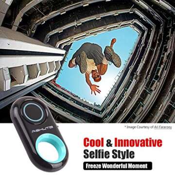 [Upgraded] Bluetooth 5.0 Remote Shutter for iPhone & Android Camera Wireless Remote Control Selfie B...