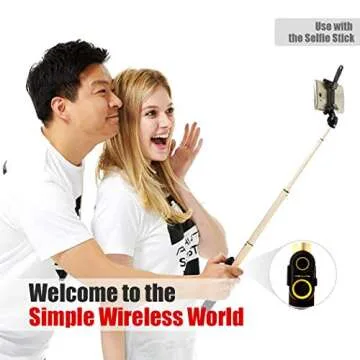 [Upgraded] Bluetooth 5.0 Remote Shutter for iPhone & Android Camera Wireless Remote Control Selfie Button for iPad iPod Tablet, HD Selfie Clicker for Photos & Videos (Black 2 Pack)