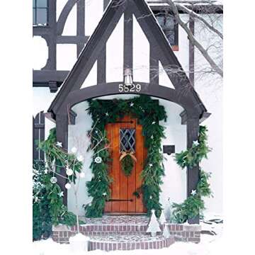 NeoL'artes16.5 inch Lambs Ear Farmhouse Teardrop Swag Wreath for Front Door, Wall, Year Round Farmhouse Style Home Decor