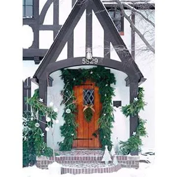 NeoL'artes16.5 inch Lambs Ear Farmhouse Teardrop Swag Wreath for Front Door, Wall, Year Round Farmhouse Style Home Decor