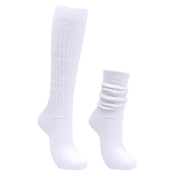 Intgoodluckycc White Scrunch Socks for Women - Cozy & Stylish