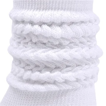 Intgoodluckycc White Scrunch Socks for Women - Cozy & Stylish