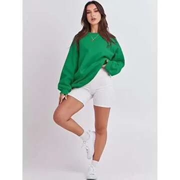 ANRABESS Women's Oversized Crew Neck Pullover Sweatshirt