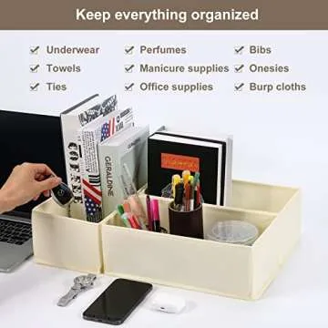 Coorganisers Dresser Organizers, Drawer Organizers for Clothing, Baby Organizers and Storage Drawers, Woven-Fabric Dresser Drawer Organizers, Baby Clothes Organizer in Bedroom