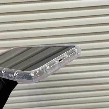 Casechics Compatible with iPhone Case,Cute Kawaii Lovely Rabbit Bunny Flower Floral Clear Camera Lens Protection Silicone Transparent Soft Shockproof Cover Phone Case (White,iPhone 14 Pro Max)