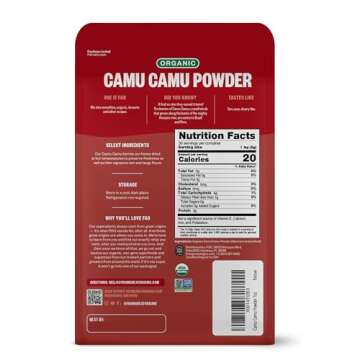 FGO Organic Freeze-Dried Camu Powder, From Brazil, 7oz, Packaging May Vary (Pack of 1)